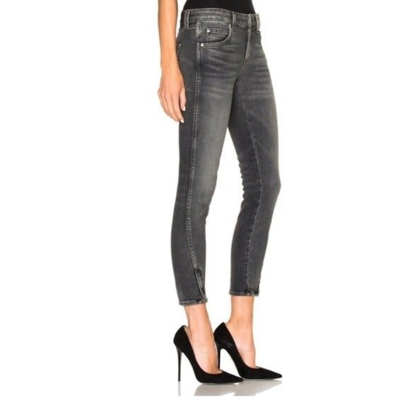 AMO Denim Twist Zip Skinny Jeans in Smoke 25 - Picture 7 of 12